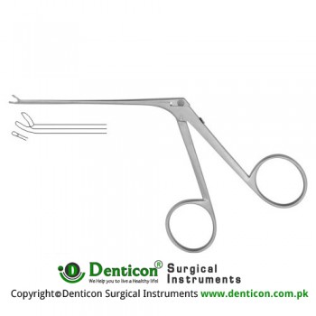 Micro Alligator Forceps Bent Upwards - Cup Shaped Stainless Steel, 8 cm - 3" Cup Size - Jaw Size 0.6 x 0.5 mm - 3.5 mm